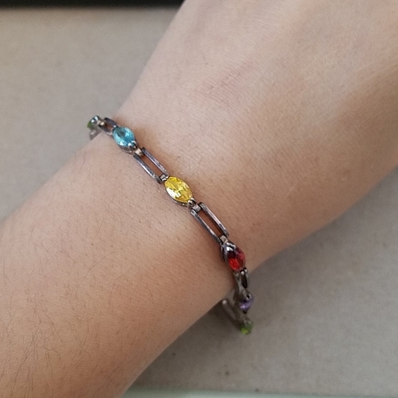 Sterling Silver Gemstone Bracelet - Picture 1 of 5